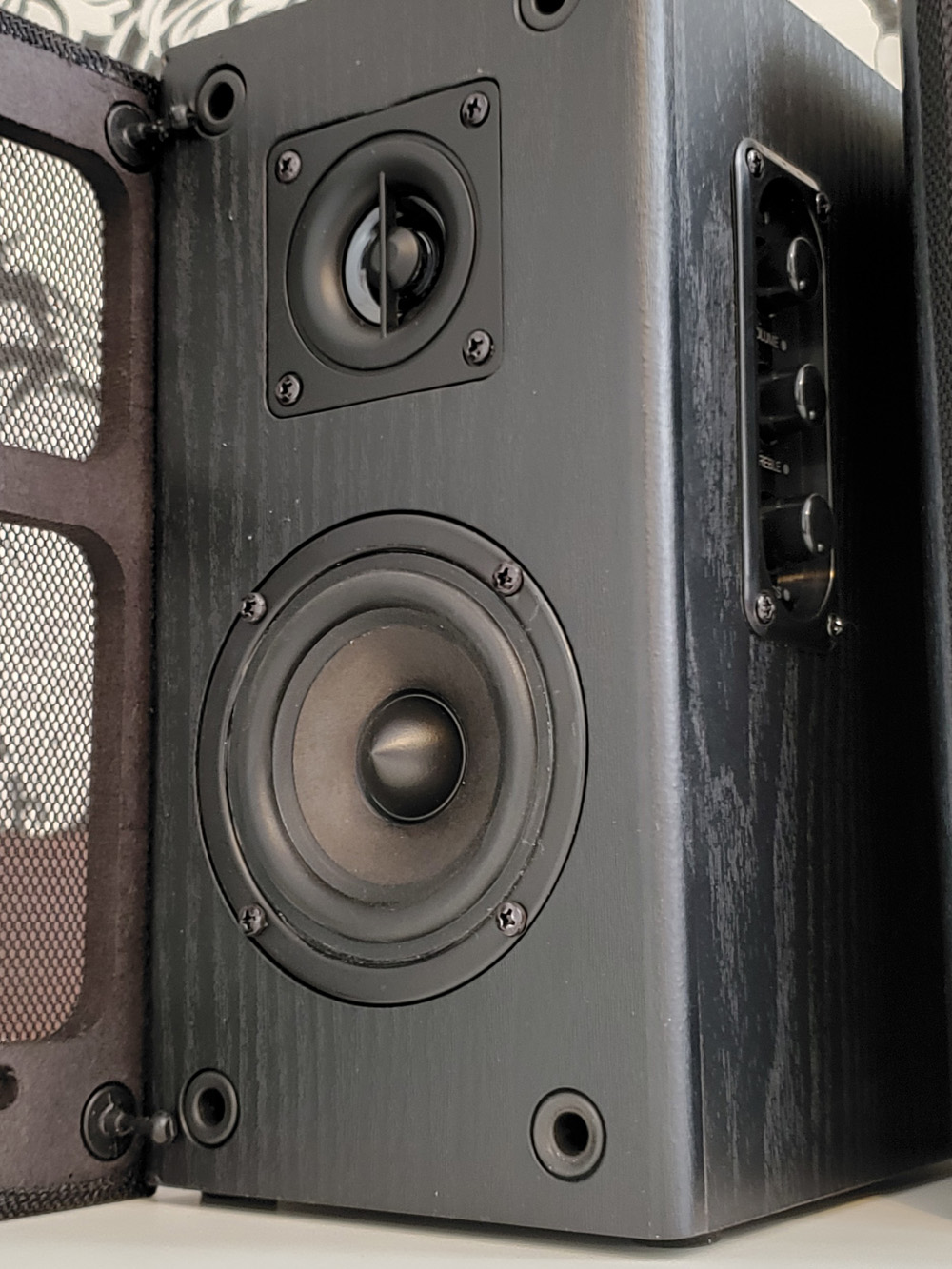 Вигляд колоноки REAL-EL S-250 з відкритою захисною панеллю