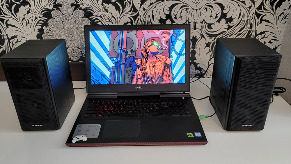 Загальний вигляд колонок REAL-EL S-250 на столе