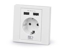 Розетка со встроенным блоком питания USB REAL-EL CSW-220