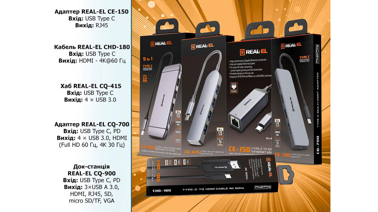 Док-станции и USB хабы от ТМ REAL-EL